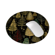 Golden Xmas Trees Vegan Leather Mouse Mat