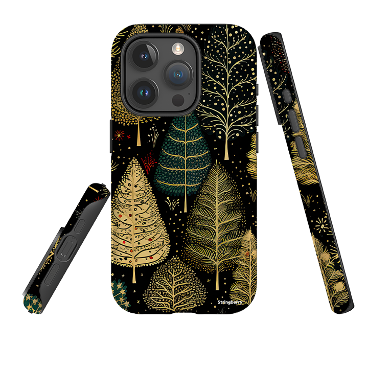 iPhone Tough Case - Golden Xmas Trees