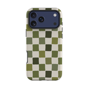 iPhone Tough Case - Green Checkerboard