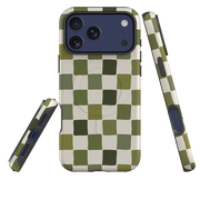 iPhone MagSafe Tough Case - Green Checkerboard