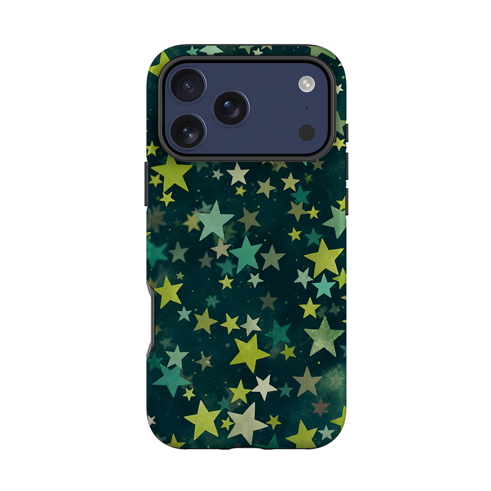 iPhone Tough Case - Green Galaxy Star