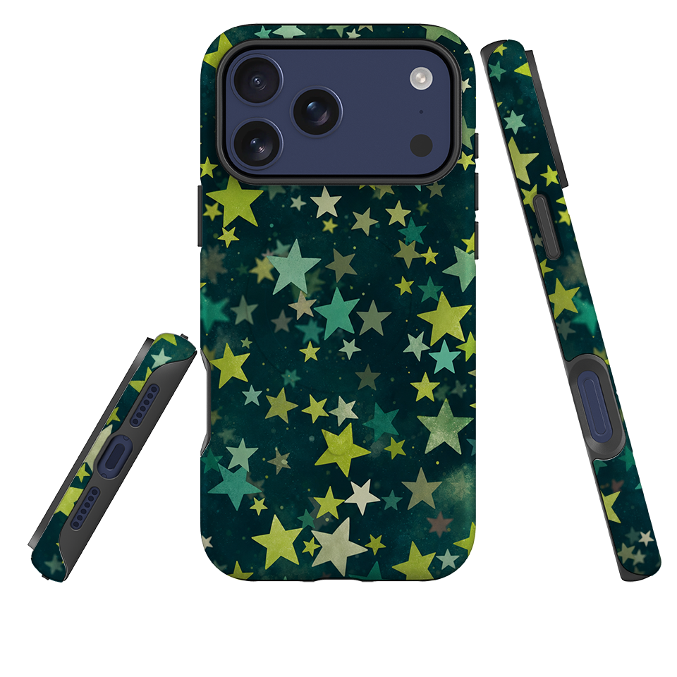 iPhone MagSafe Tough Case - Green Galaxy Star