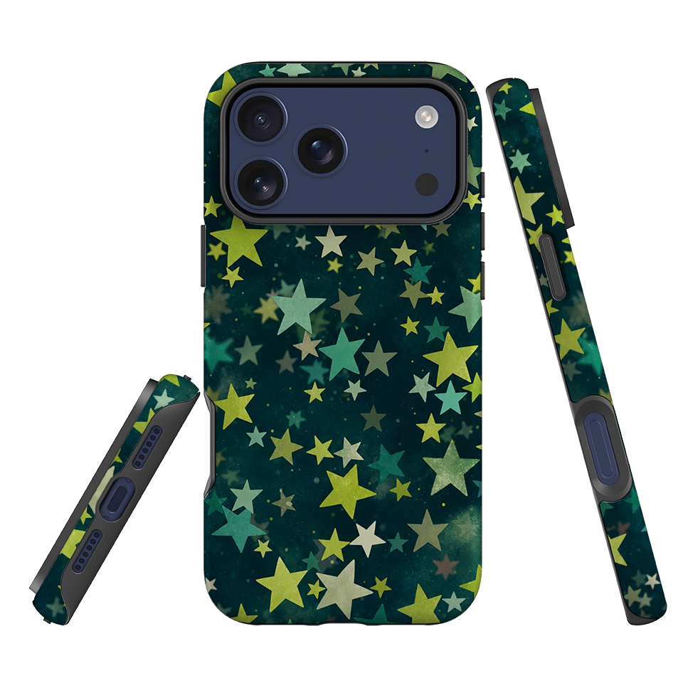 iPhone Tough Case - Green Galaxy Star