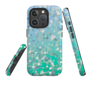 iPhone MagSafe Tough Case - Green Stars (case does not glitter)