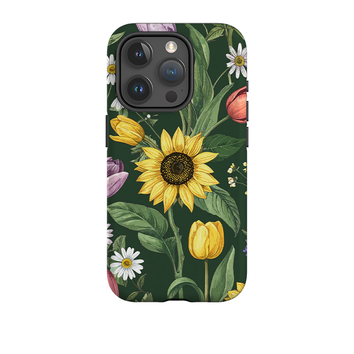iPhone Case - Green Sunflowers