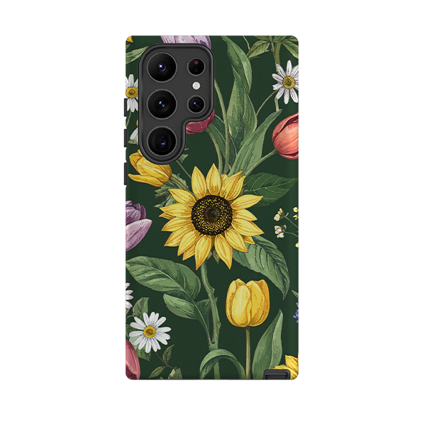 Samsung Tough  Case - Green Sunflowers