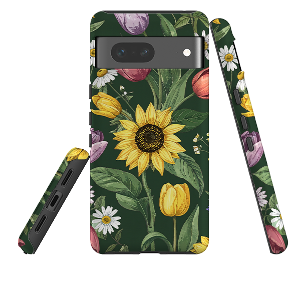 Google Tough Case - Green Sunflowers