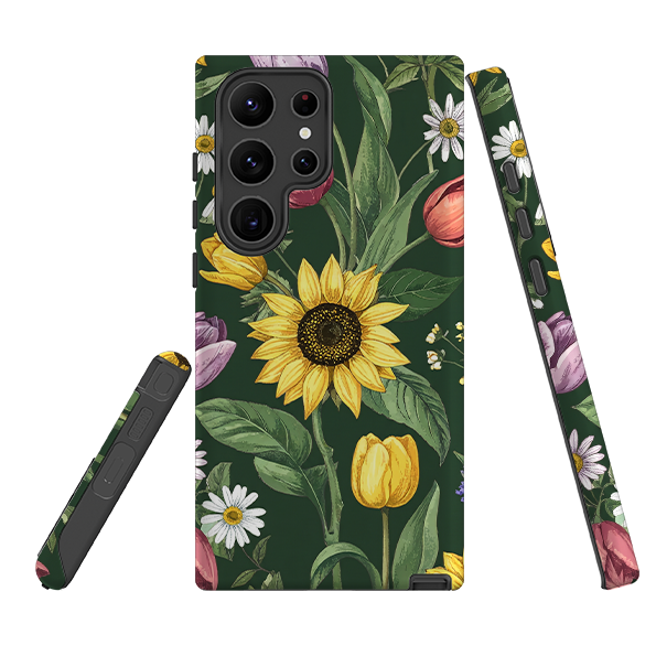 Samsung Tough  Case - Green Sunflowers