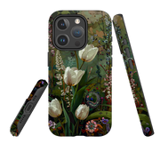 iPhone MagSafe Tough Case - Green Vyne White Tulips