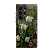 Samsung Tough Case - Green Vyne white Tulips