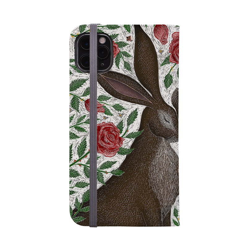 Hares And Red Roses By Catherine Rowe Wallet case