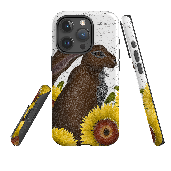iPhone Tough Case - Hare With Sunflowers By Catherine Rowe
