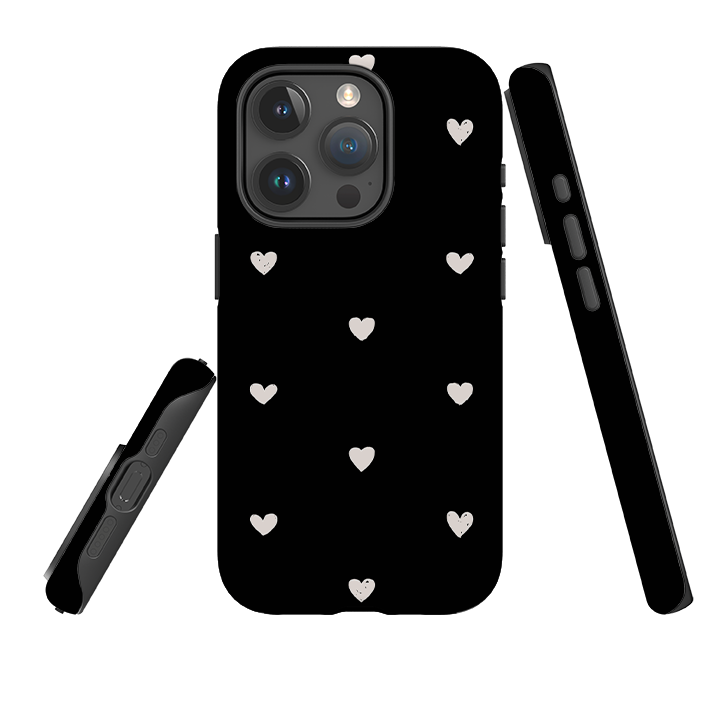 iPhone Tough Case - Hearts Black