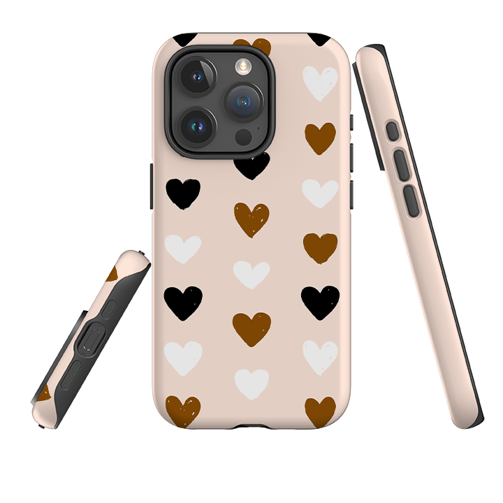 iPhone Tough Case - Hearts Pale