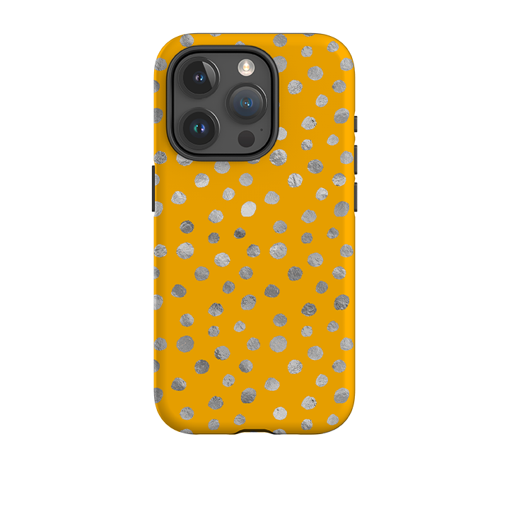 iPhone Tough Case - Honey and Silver Dots