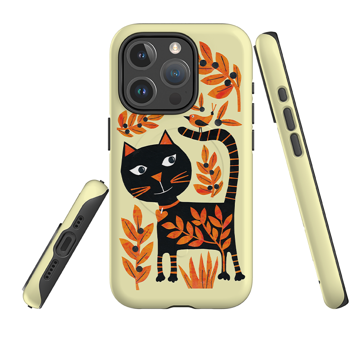 iPhone MagSafe Tough Case - Halloween Folk Cat By Tracey English