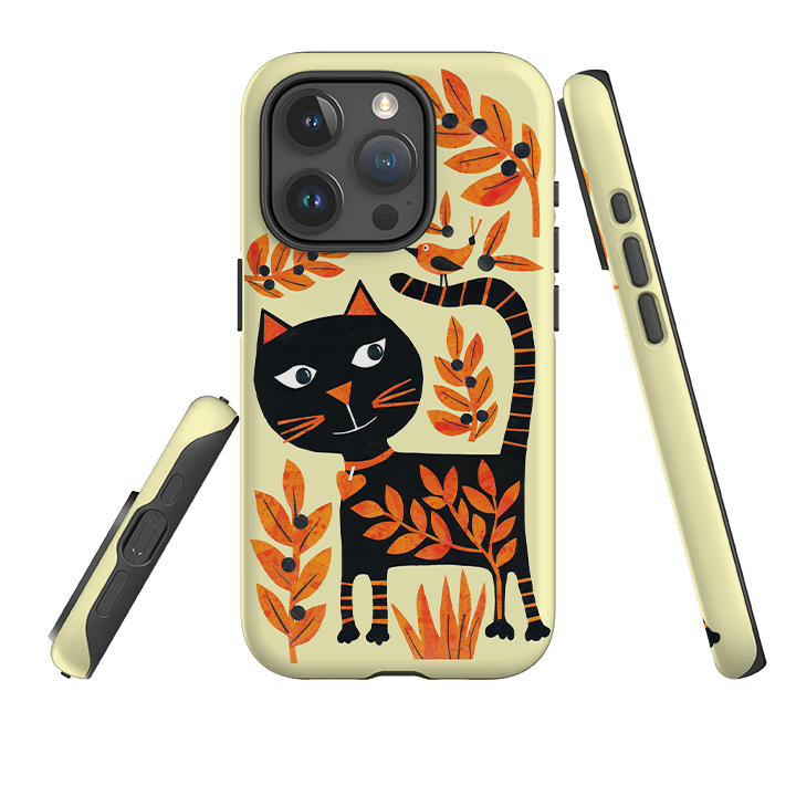 iPhone Tough Case - Halloween Folk Cat By Tracey English