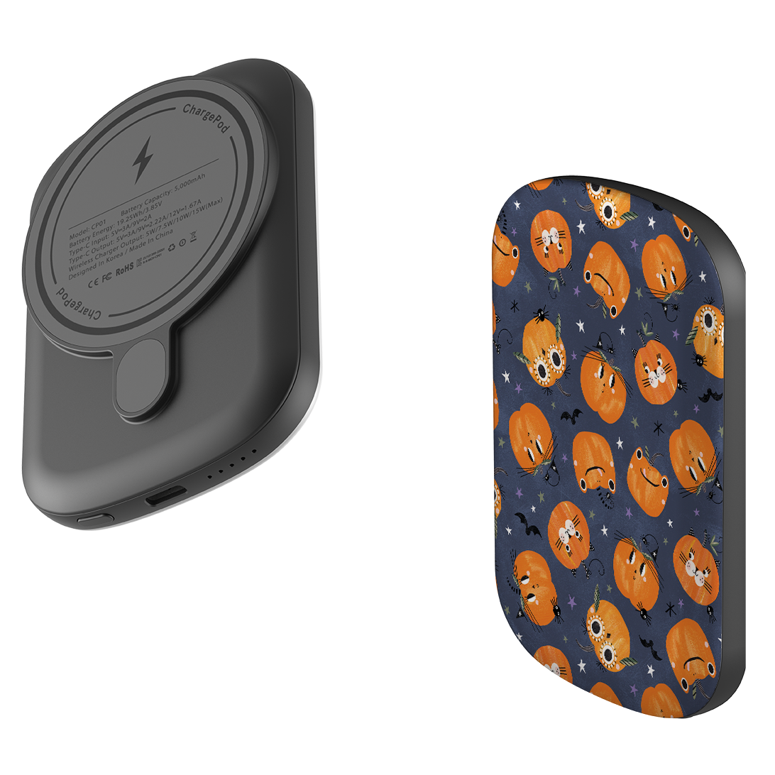 MagSafe Power Bank - Halloween Pumpkin Dark By Ali Brookes