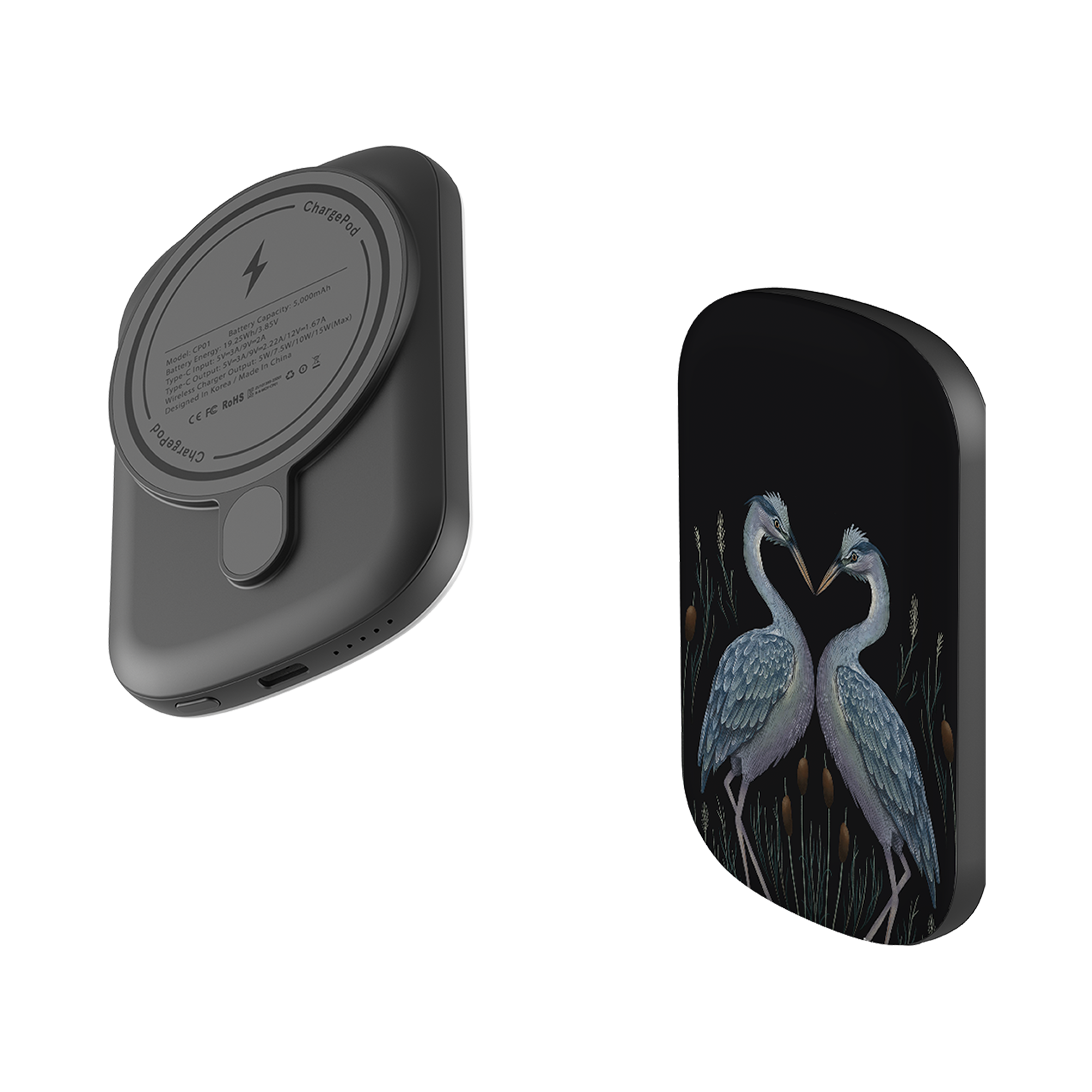 MagSafe Power Bank - Heron Pair By Anna Stead