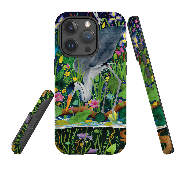 iPhone Tough Case - Heron Fishing By Bex Parkin