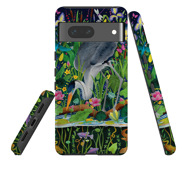 Google Tough Case -  Heron Fishing By Bex Parkin