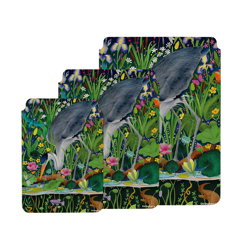Heron Fishing By Bex Parkin Laptop, Kindle & iPad Sleeve