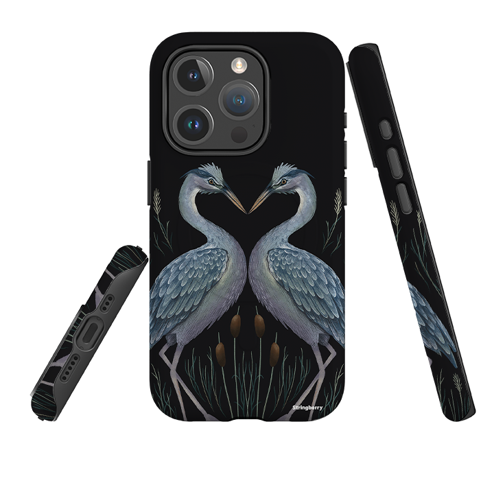 iPhone MagSafe Tough Case - Heron Pair By Anna Stead
