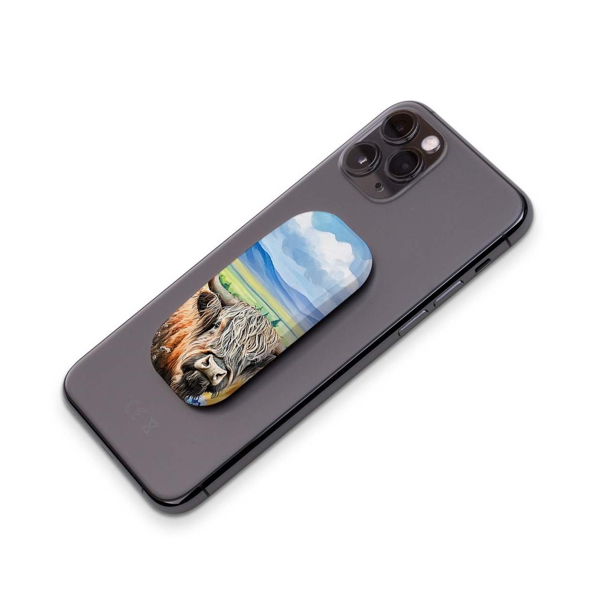 Highland Cow V Phone Stand