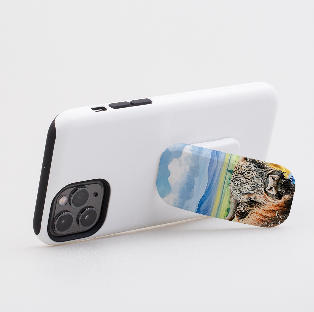 Highland Cow V Phone Stand
