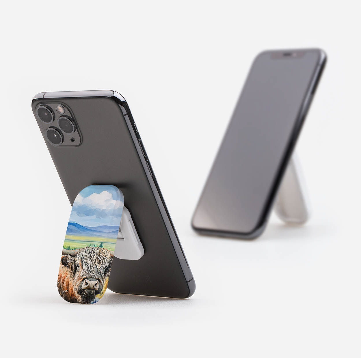 Highland Cow V Phone Stand