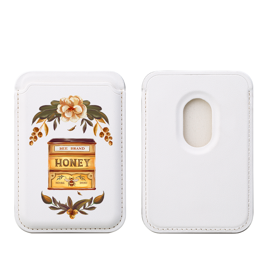 Honey Floral MagSafe Wallet- White
