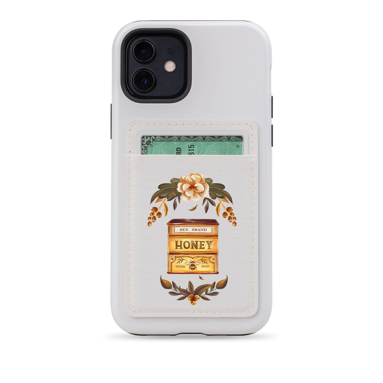 Honey Floral MagSafe Wallet- White