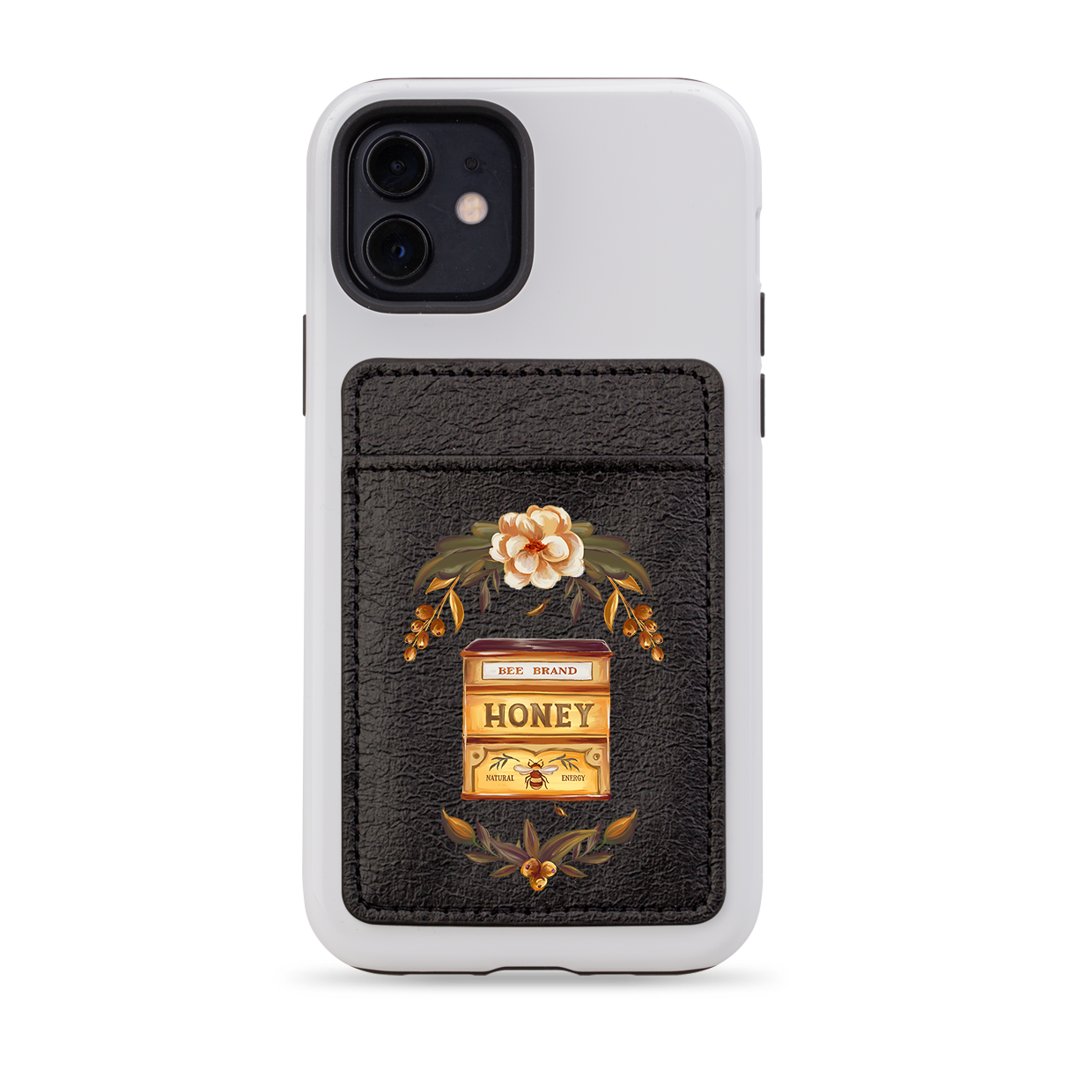 Honey Floral MagSafe Wallet- Black