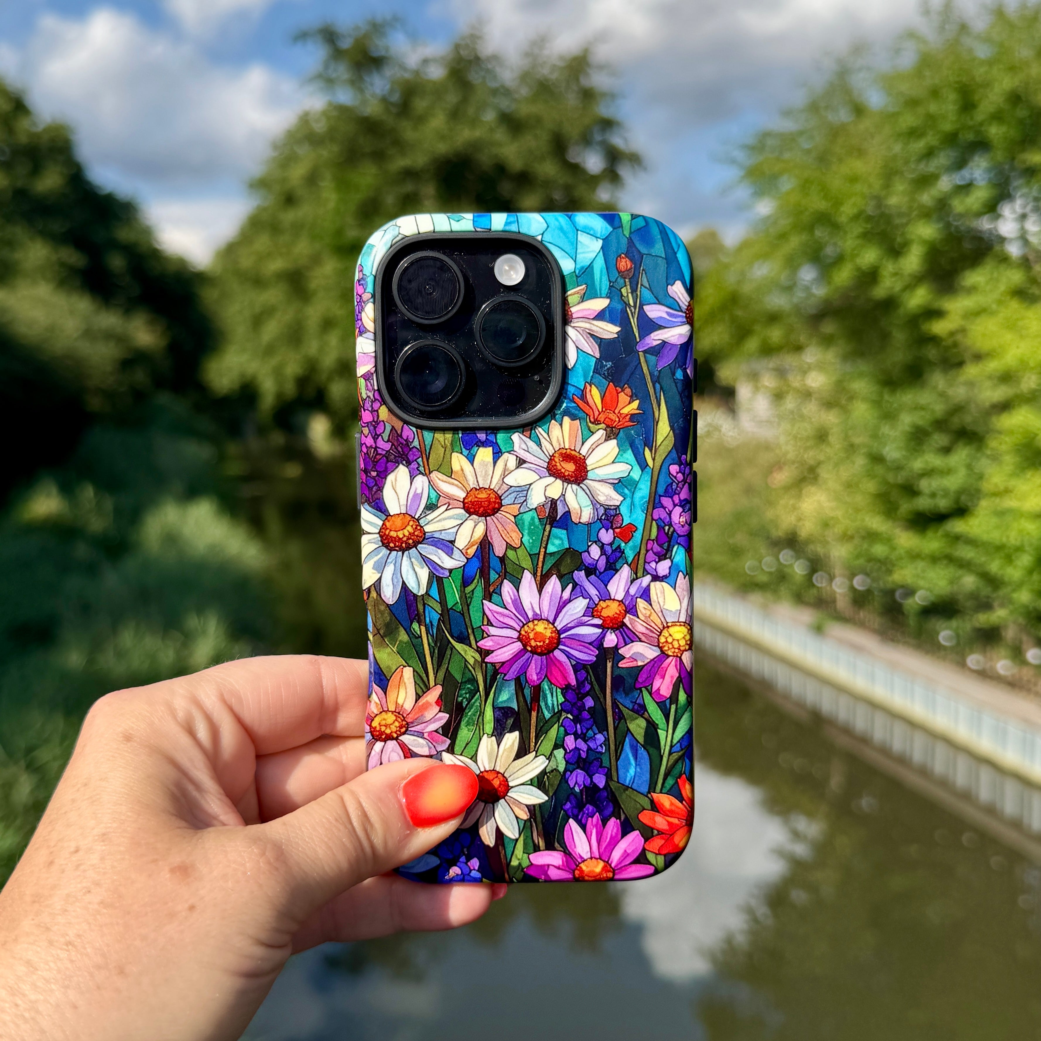 iPhone Tough Case - Purple Daisies