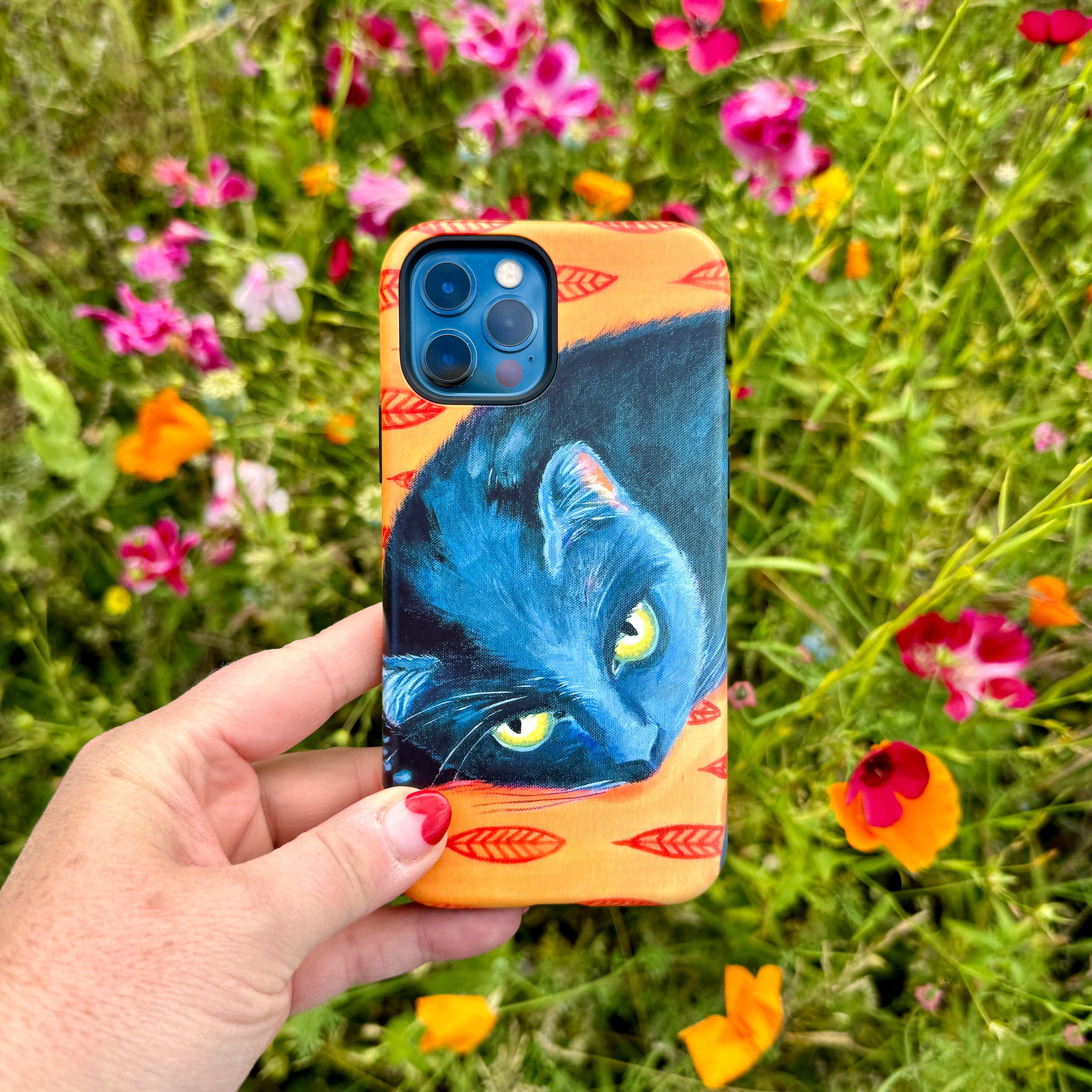 iPhone Tough Case - Black Cat By Mary Stubberfield