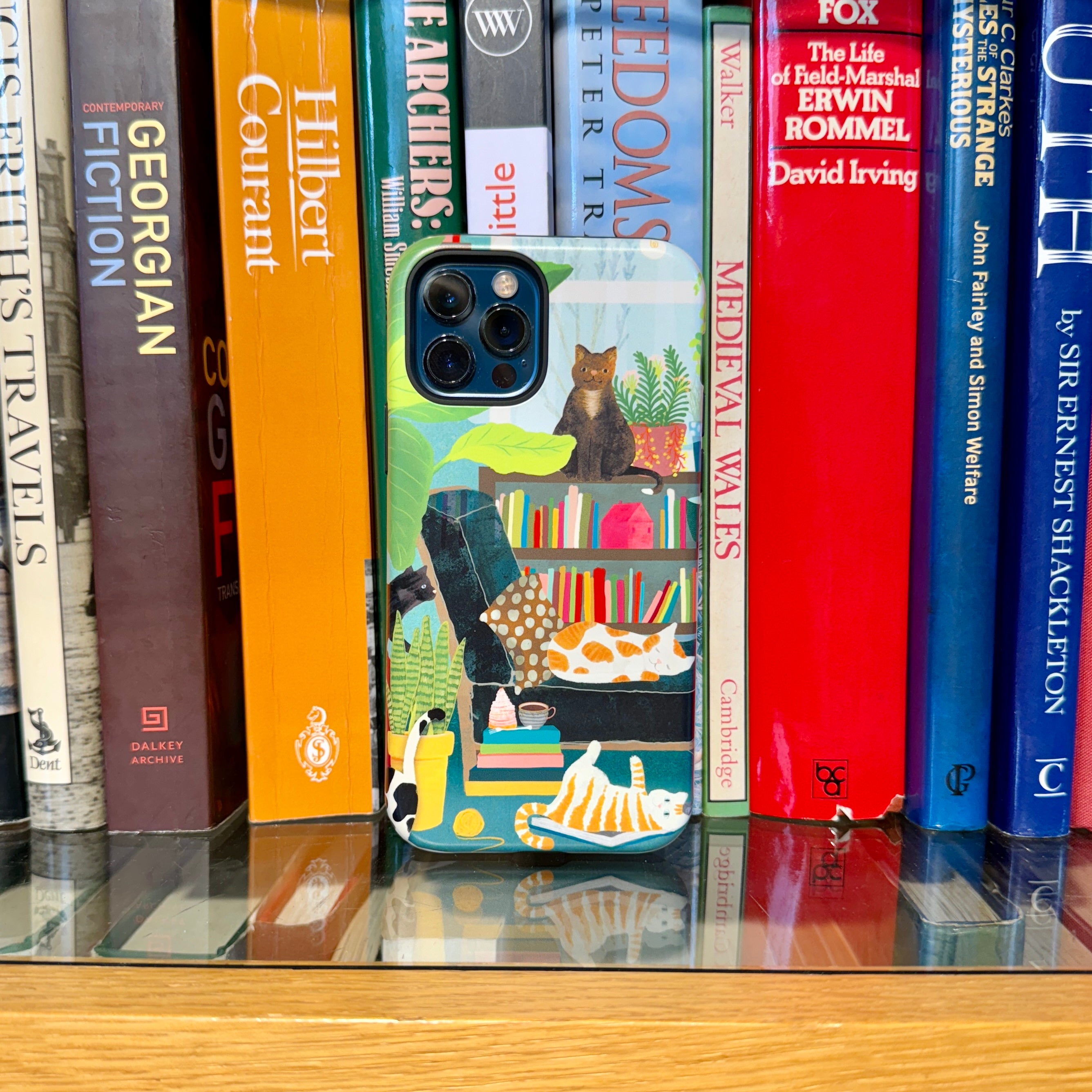 iPhone Tough Case - Cat Library By Katherine Quinn