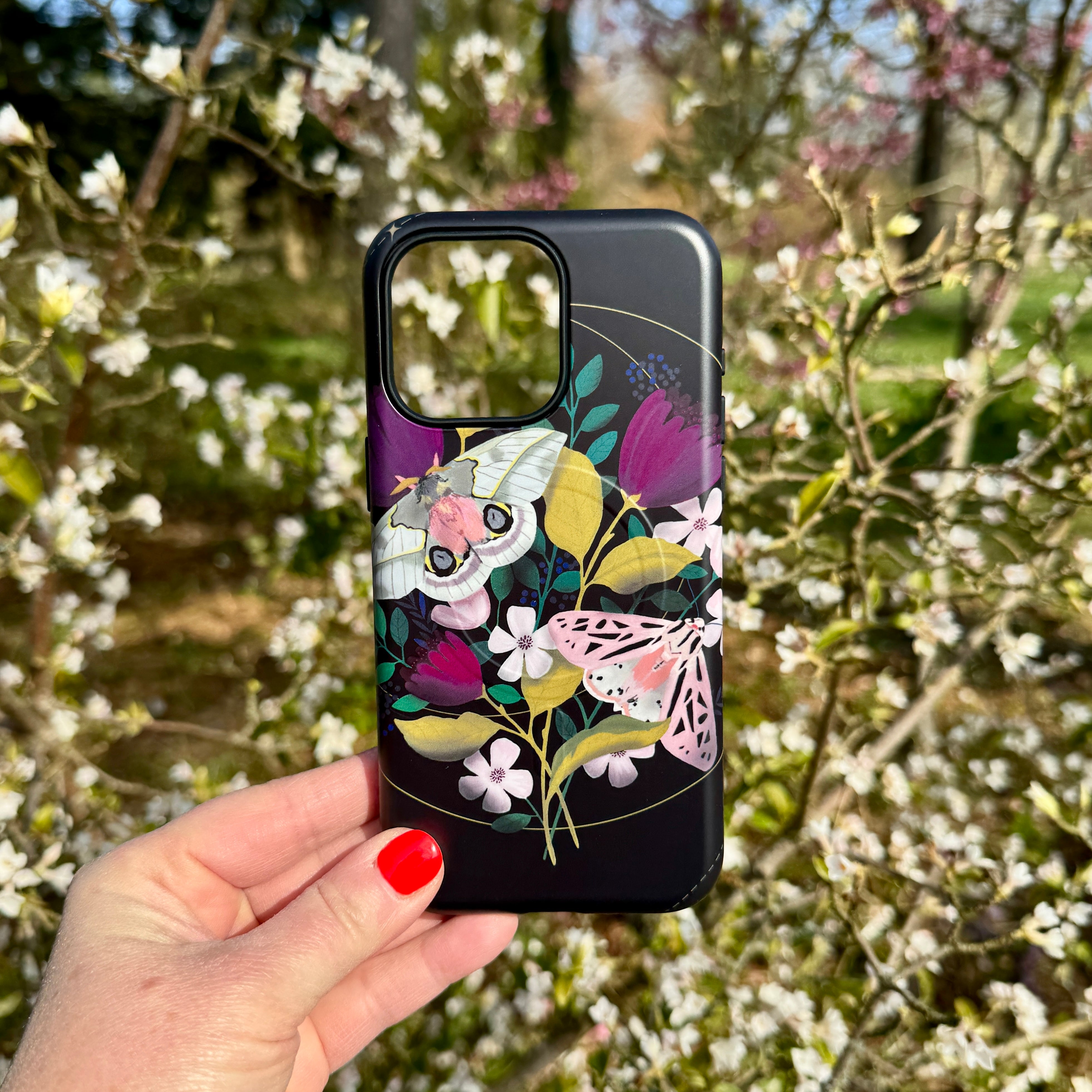 iPhone MagSafe Tough Case - Moon Moths By Bex Parkin