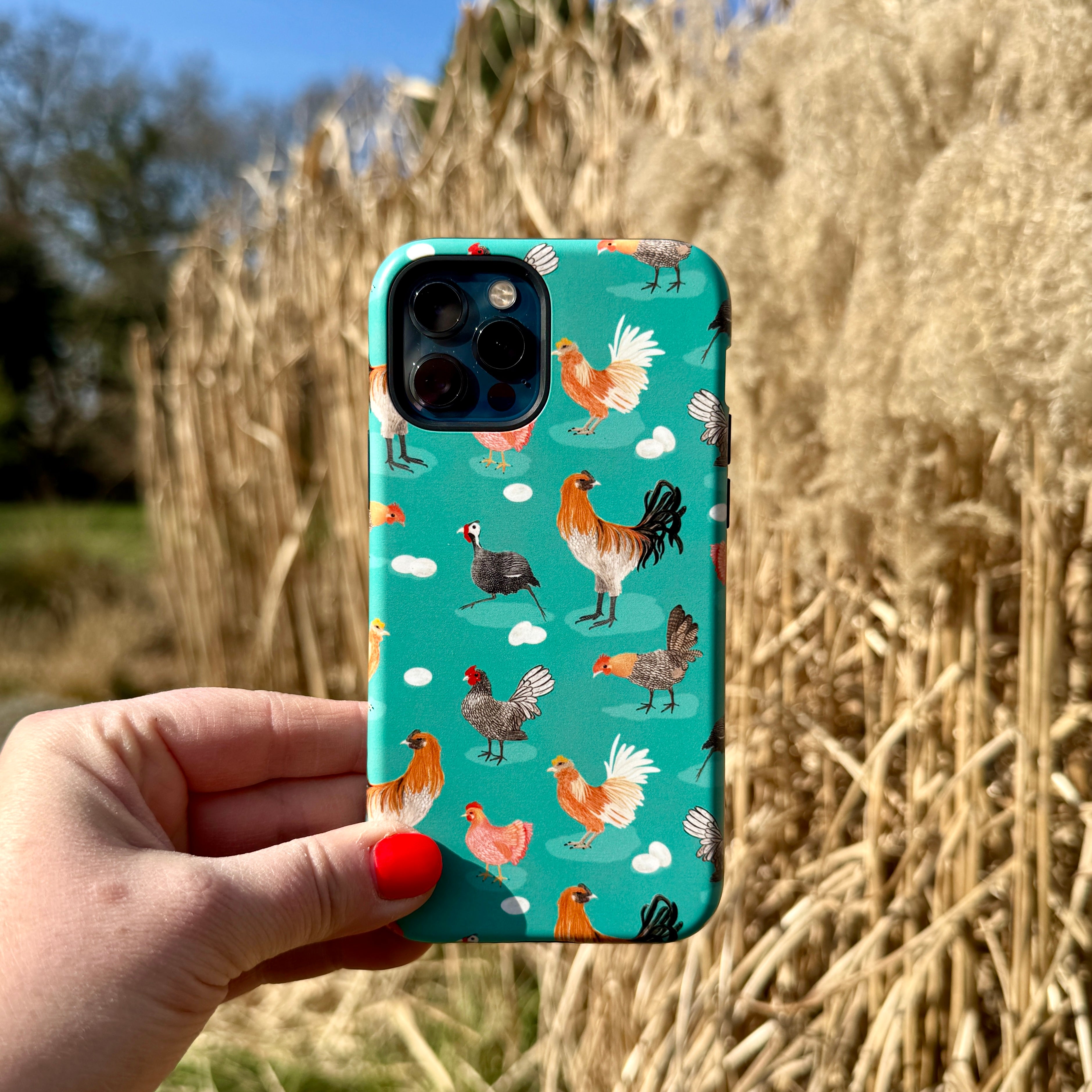 iPhone Tough Case - Chicken Teal By Katherine Quinn