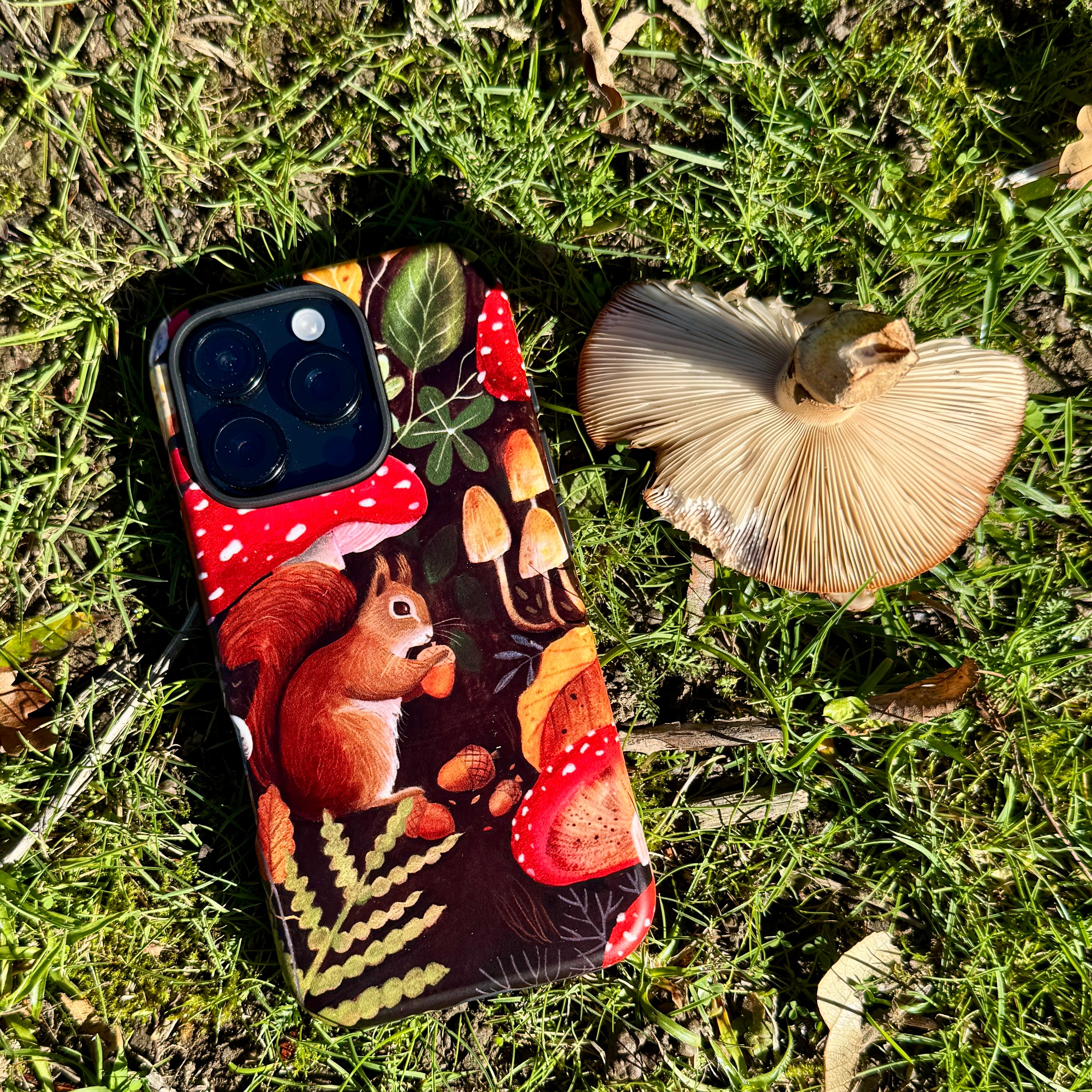 iPhone Tough Case - Squirrel Mushrooms By Bex Parkin