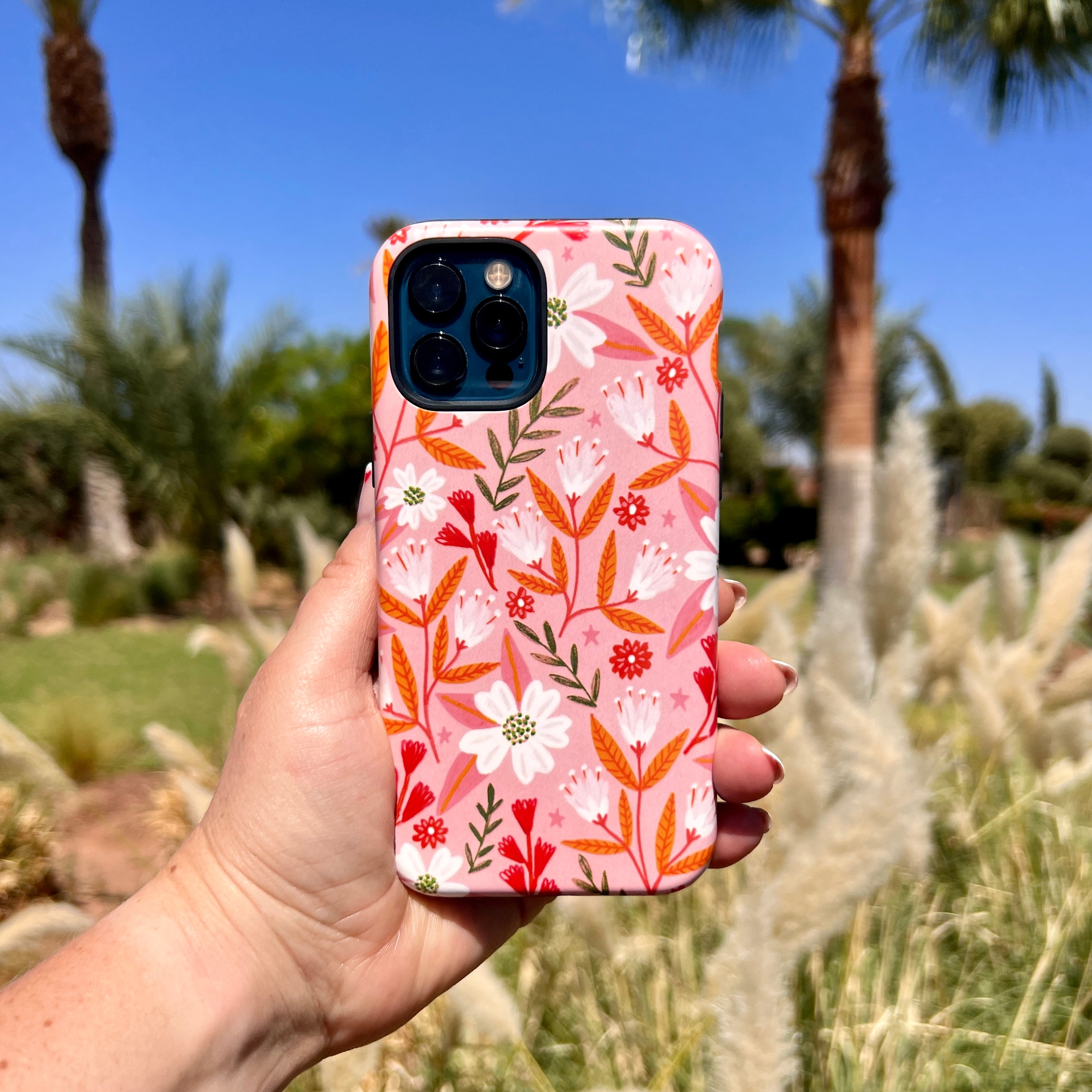 iPhone Tough Case - Pink And Orange Florals By Lee Foster Wilson