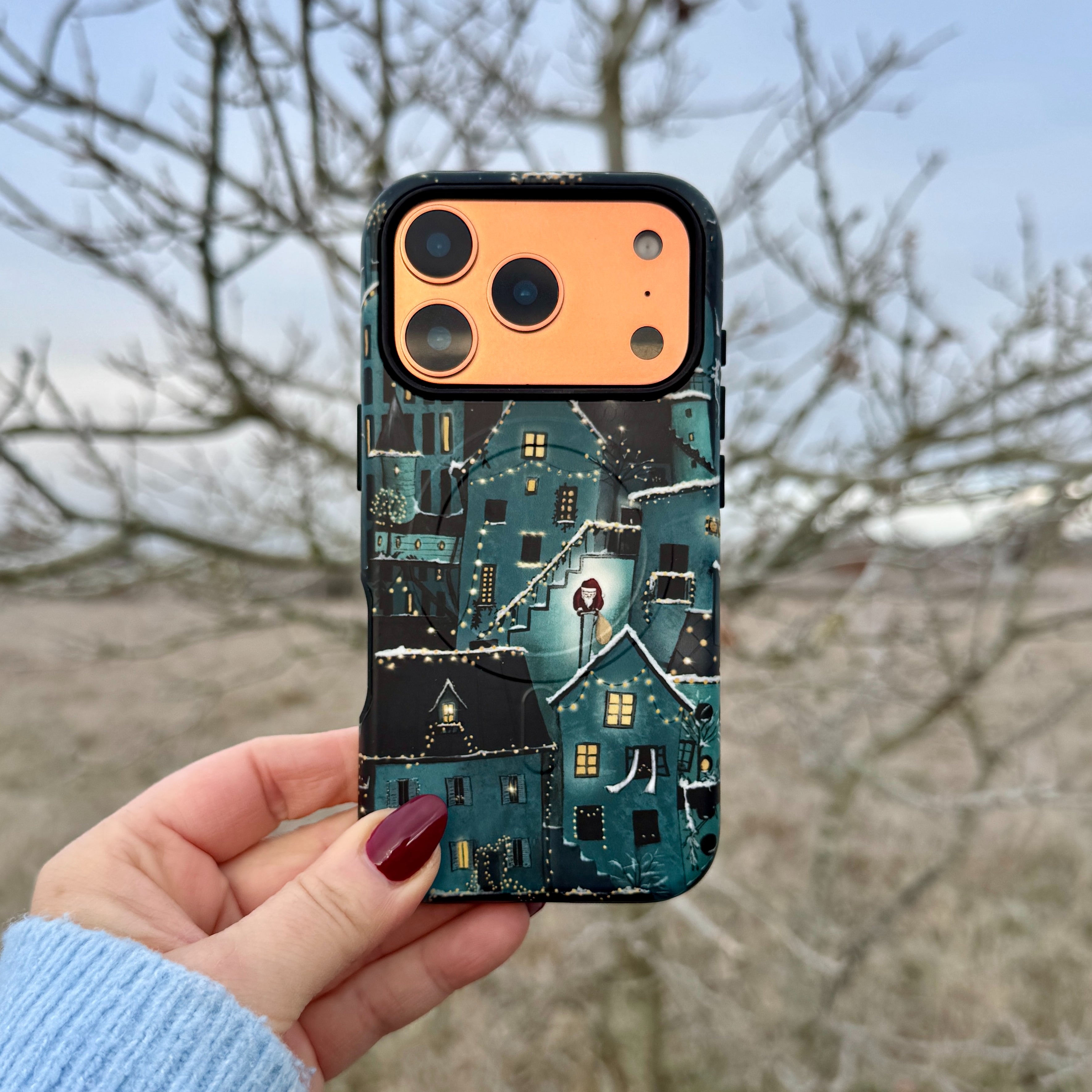 iPhone MagSafe Tough Case - City Winkles Blue By Maja Lindberg