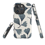 iPhone MagSafe Tough Case - Indigo Leaves By Katherine Quinn