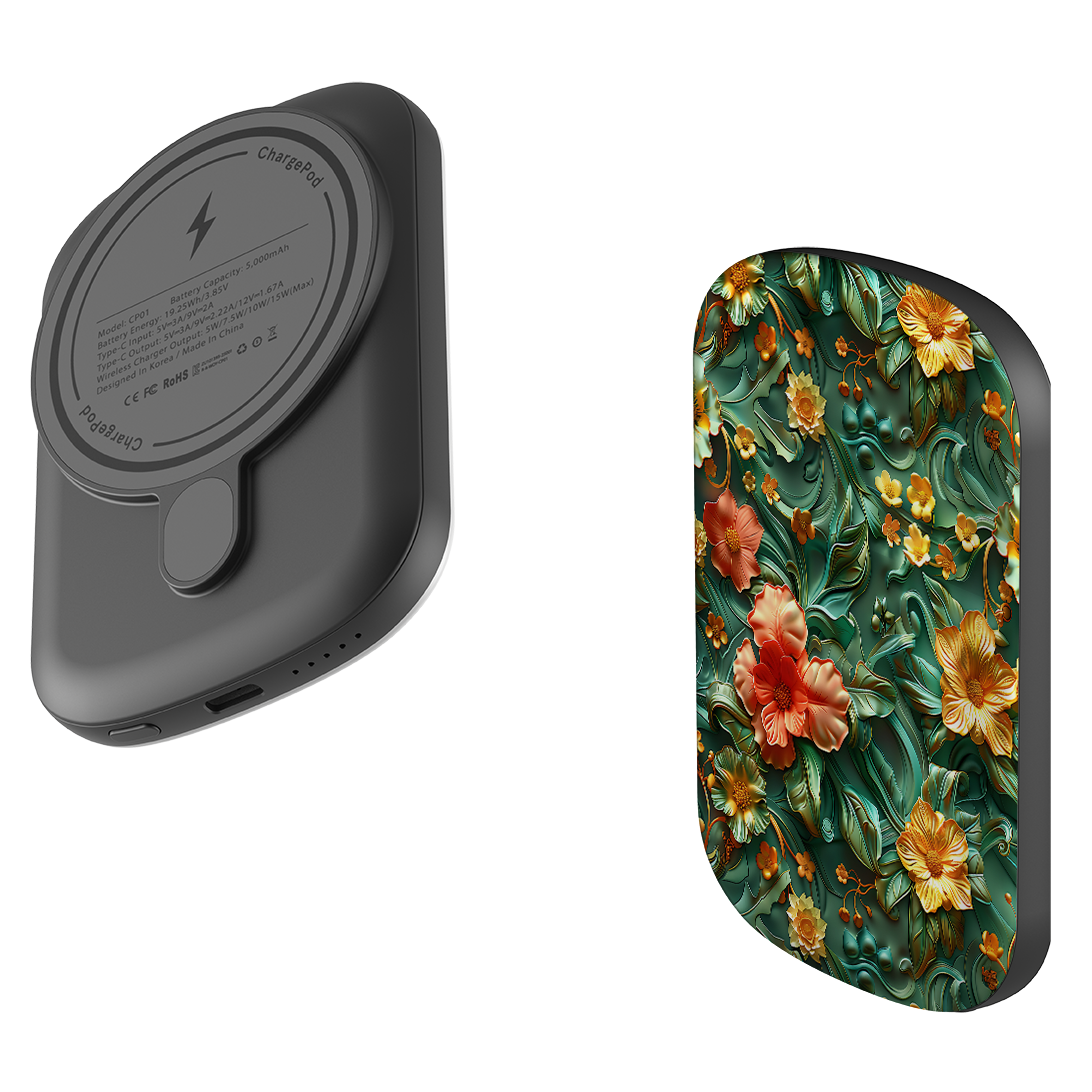 MagSafe Power Bank - Jade Floral
