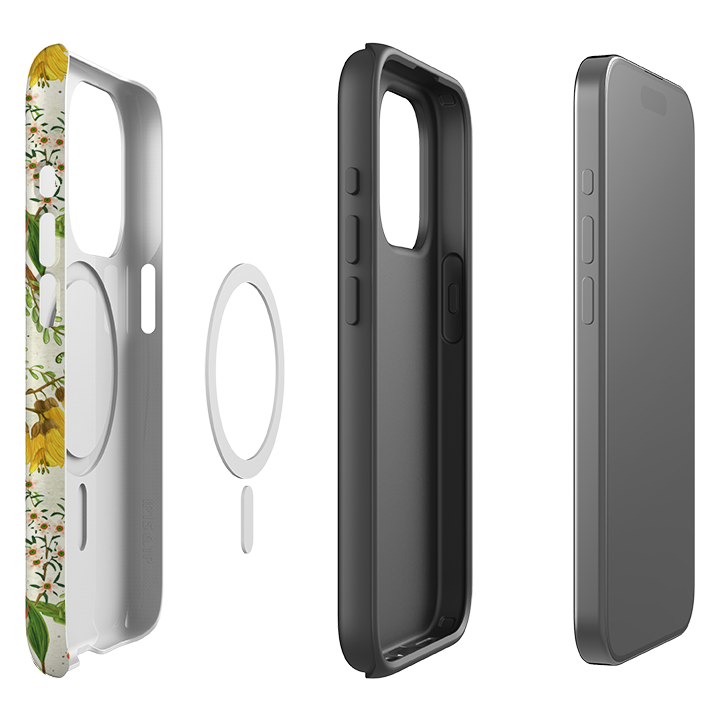 iPhone MagSafe Tough Case - Kowhai and Bottle Brush By Katherine Quinn