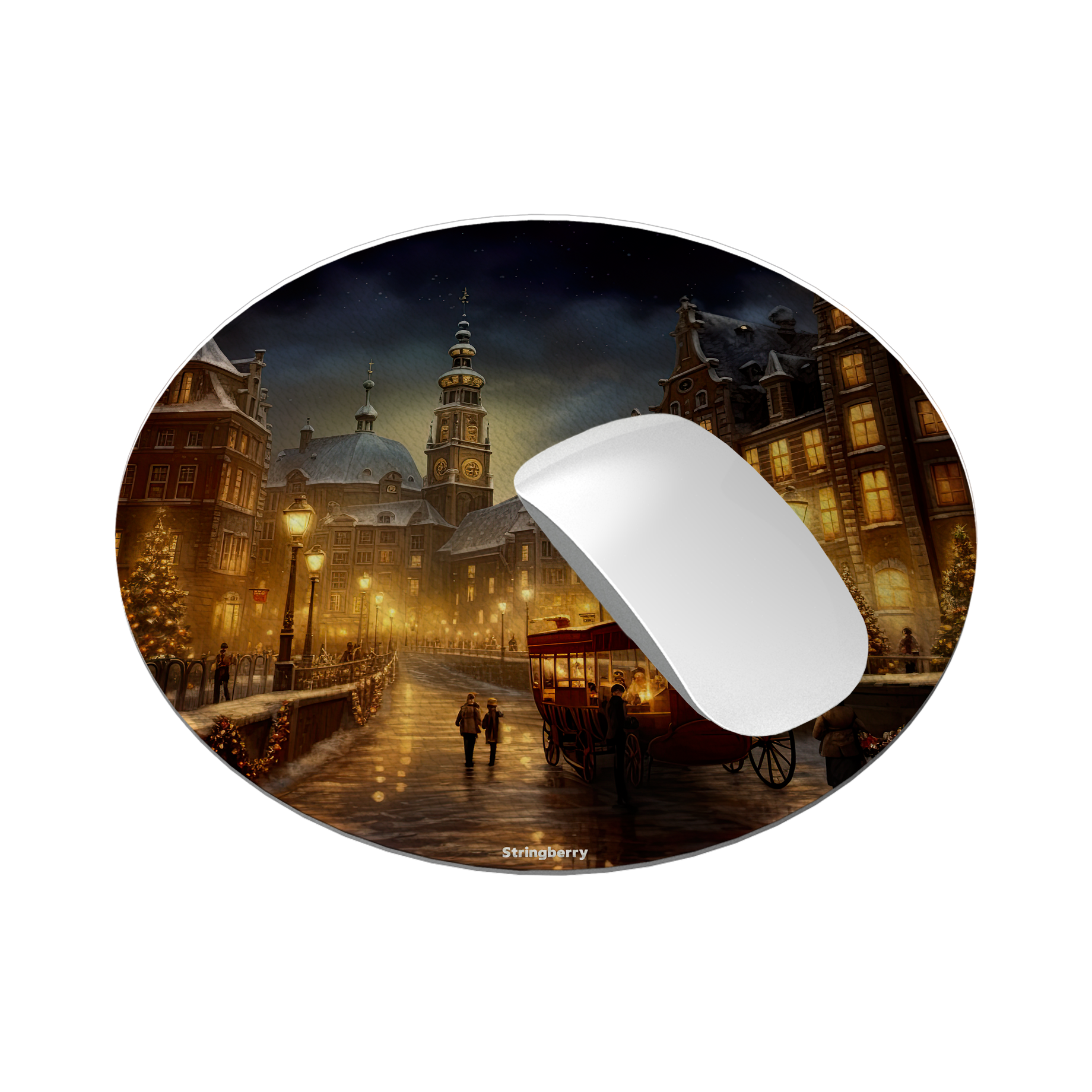 Late Winter Evening Vegan Leather Mouse Mat