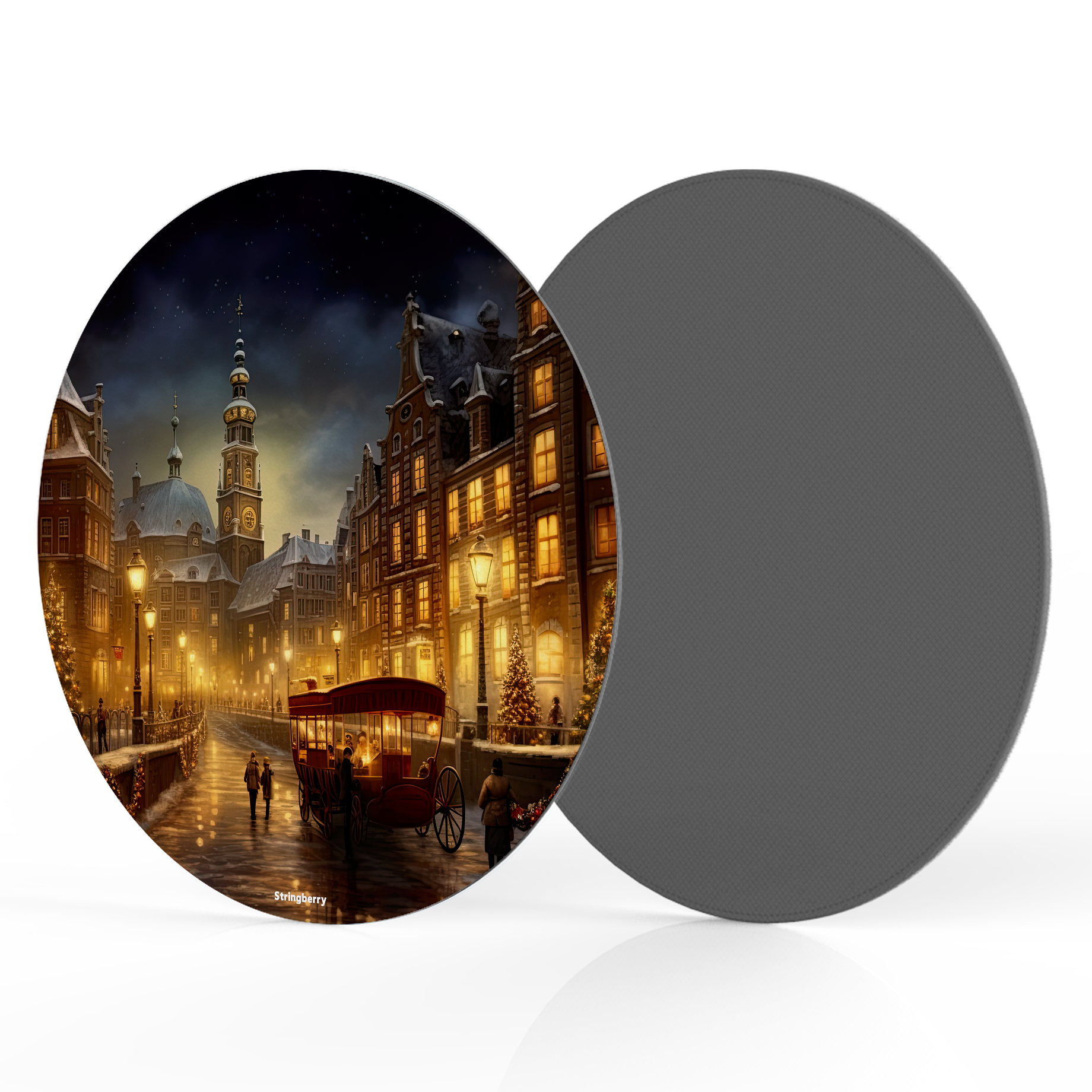 Late Winter Evening Vegan Leather Mouse Mat