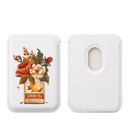 Lemon Tea Floral MagSafe Wallet- White