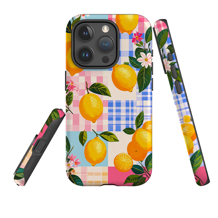iPhone Tough Case - Lemons and Checks