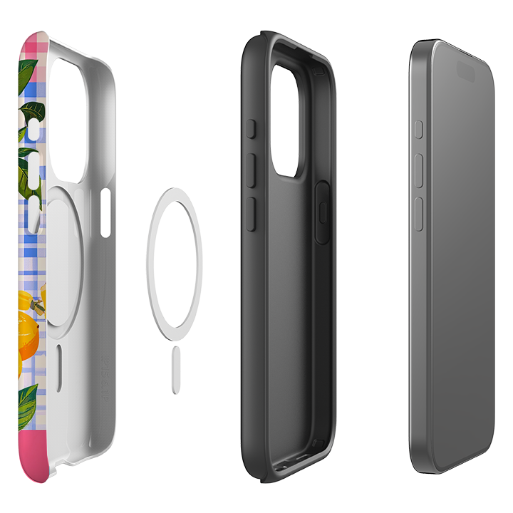 iPhone MagSafe Tough Case - Lemons and Checks