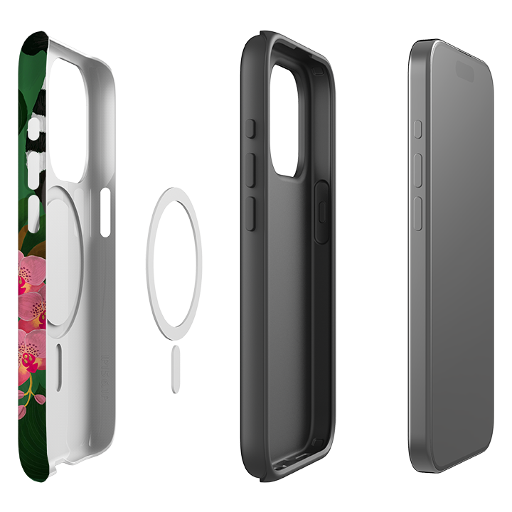 iPhone MagSafe Tough Case - Lemur and Orchids By Bex Parkin